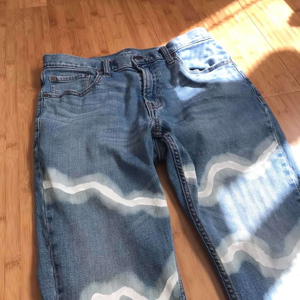 Sage Green Painted Jeans